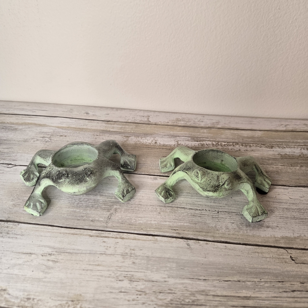 Frog Cast Iron Tea Light Candle Holders